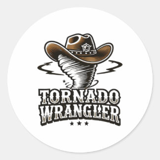 Unique Design Cowboy Wrangler Tornado Wrangler Wom Classic Round Sticker