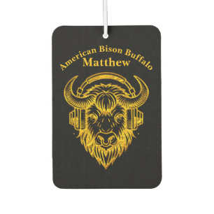 Unique Design of a Bison Wearing Headphones Air Freshener