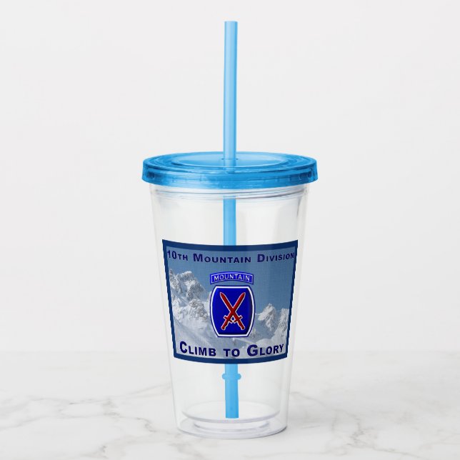 Unique Designed 10th Mountain Division Acrylic Tumbler (Front)