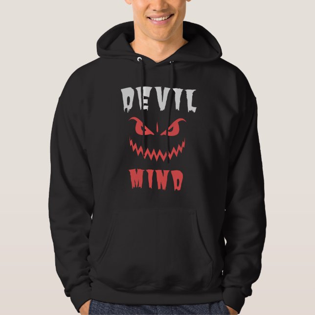 Unique Devil Mind Hoodie - Edgy Graphic (Front)