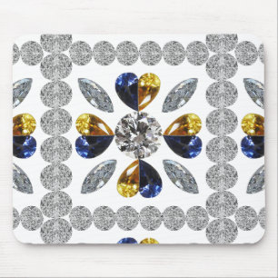 Unique Diamond Art, Yellow Blue in Heart Mouse Pad