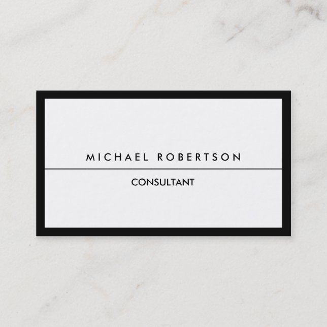 Unique Different Black White Clean Business Card (Front)