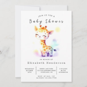  Unique Digital Giraffe Baby Shower Invitation