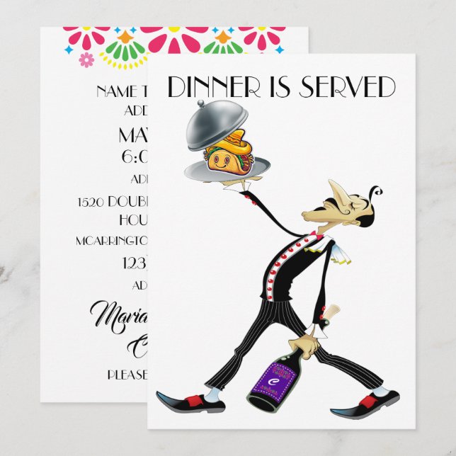 Unique Dinner / Gathering Version 2 Invitation (Front/Back)