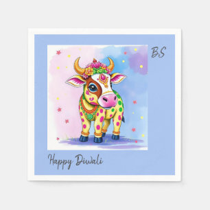 Unique Diwali Holy Cows in Disguise Art Napkin