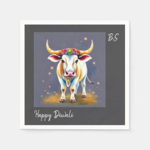 Unique Diwali Holy Cows in Disguise Art Napkin