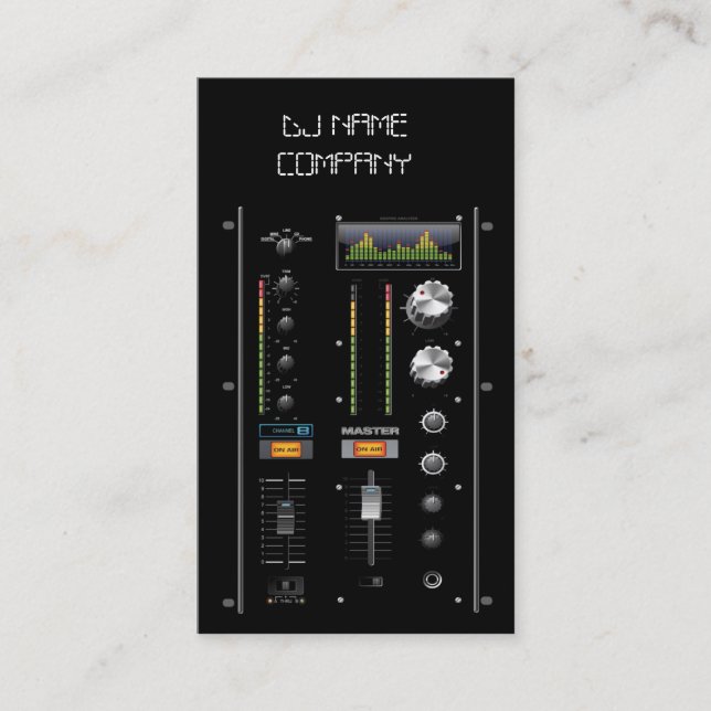 Unique DJ Music Business Card (Front)