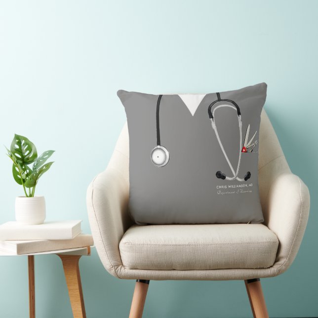 Unique Doctor Gift Throw Pillow (Chair)