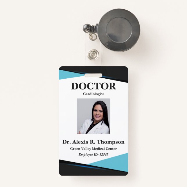 Unique Doctor or Surgeon or Physician Badge (Front with Retractable)