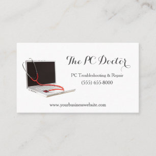Unique Doctor Stethoscope Computer PC Repair Business Card