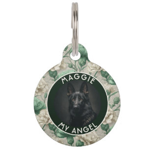 Unique Dog Dad Gift Carnations Flower Pet Tag