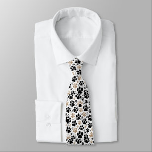 Unique Dog Paw Print Tie