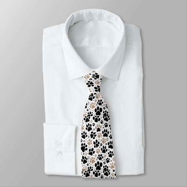 Unique Dog Paw Print  Tie (Tied)