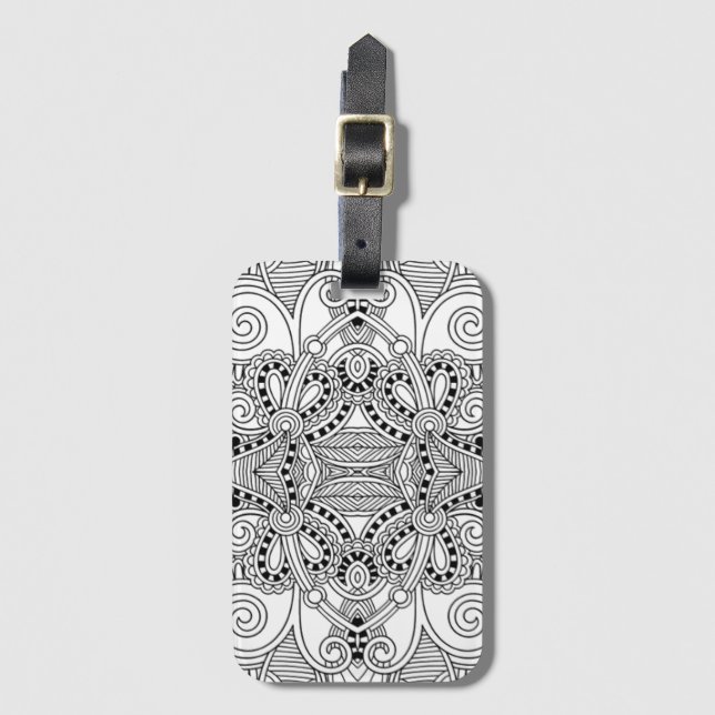 Unique Doodle Luggage Tag (Front Vertical)