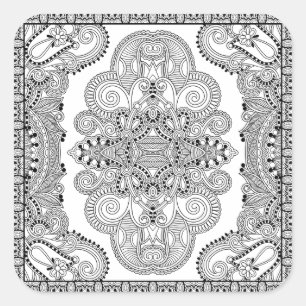 Unique Doodle Square Sticker