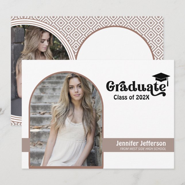 Unique Double sided Graduation Custom Photos Holiday Card (Front/Back)