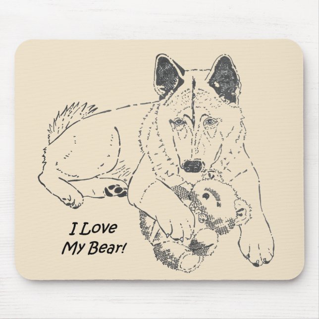unique drawing of cute dog mouse pad (Front)