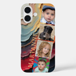 Unique Dried Paint Colors w/ 4 photos iPhone 16 Case