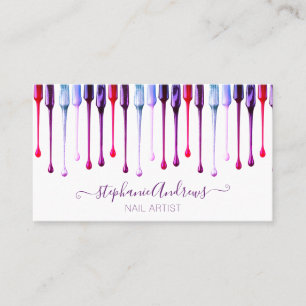 Unique Drips Dripping Nail Polish Artist Business Card