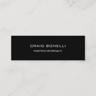 Unique Elegant Black Slim Standard Business Card