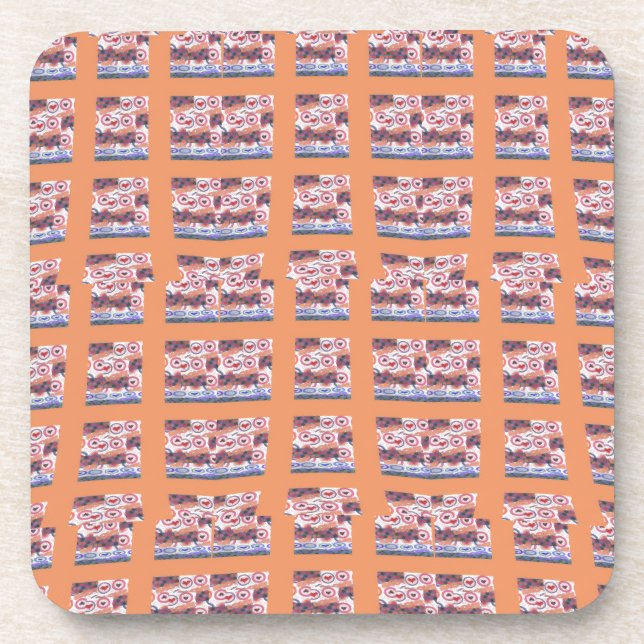 Unique Elegant Heart-Patterned Artwork for All Age Coaster (Front)