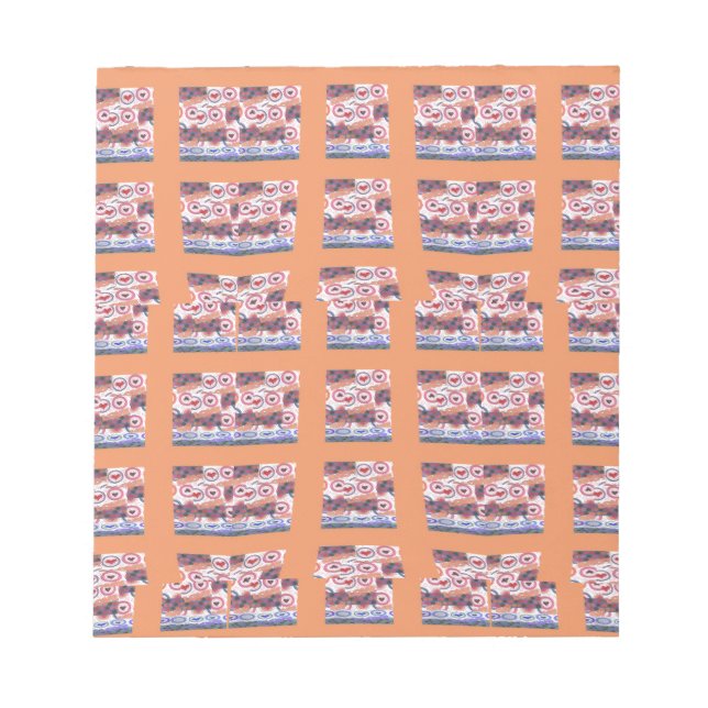 Unique Elegant Heart-Patterned Artwork for All Age Notepad (Front)