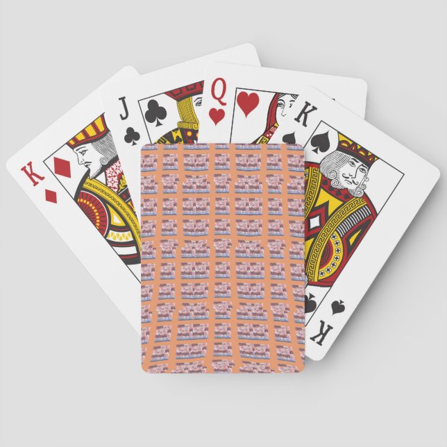 Unique Elegant Heart-Patterned Artwork for All Age Playing Cards (Back)