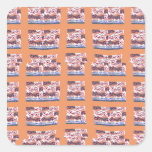 Unique Elegant Heart-Patterned Artwork for All Age Square Sticker