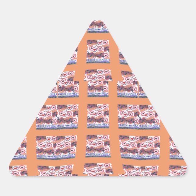 Unique Elegant Heart-Patterned Artwork for All Age Triangle Sticker (Front)