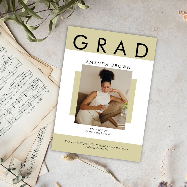 Unique Elegant Magazine GRAD Faire-part 2025 (Créateur téléchargé)