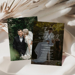 unique elegant modern photo wedding invitation