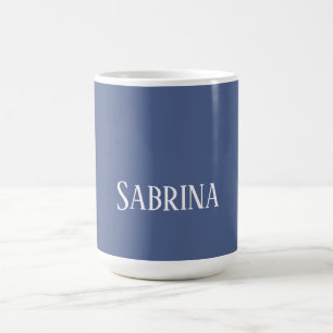 Unique Elegant Plain Simple Blue White Coffee Mug