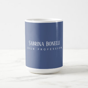 Unique Elegant Plain Simple Blue White Coffee Mug