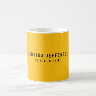 Unique Elegant Plain Simple Minimal Yellow Orange Coffee Mug