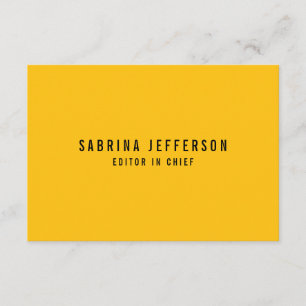 Unique Elegant Plain Simple Minimal Yellow Orange Enclosure Card