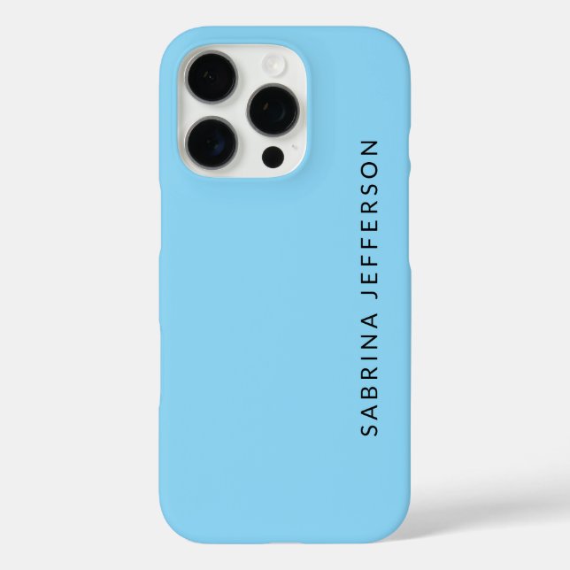 Unique Elegant Plain Simple Minimalist Baby Blue Case-Mate iPhone Case (Back)