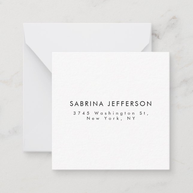Unique Elegant Plain Simple Minimalist Card (Front)