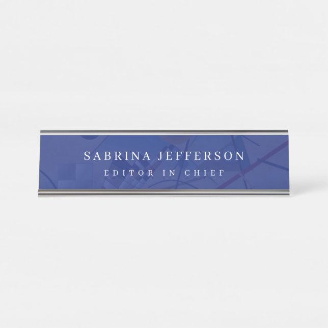 Unique Elegant Plain Simple Minimalist Desk Name Plate (Front)