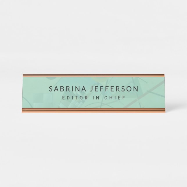 Unique Elegant Plain Simple Minimalist Desk Name Plate (Front)