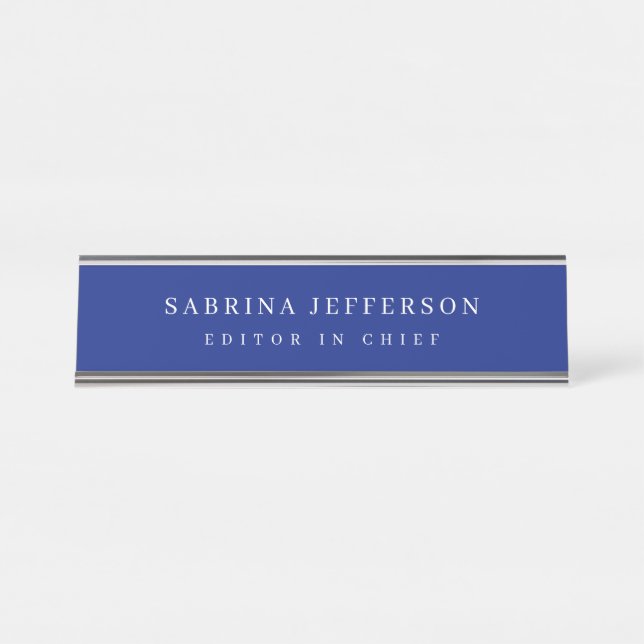 Unique Elegant Plain Simple Minimalist Desk Name Plate (Front)