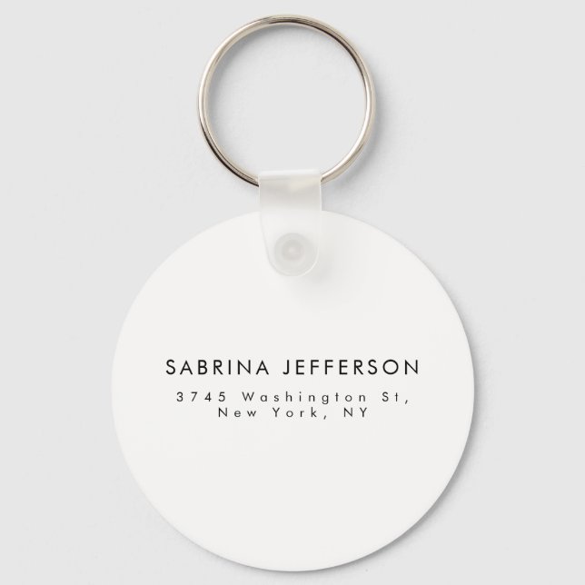 Unique Elegant Plain Simple Minimalist Keychain (Front)