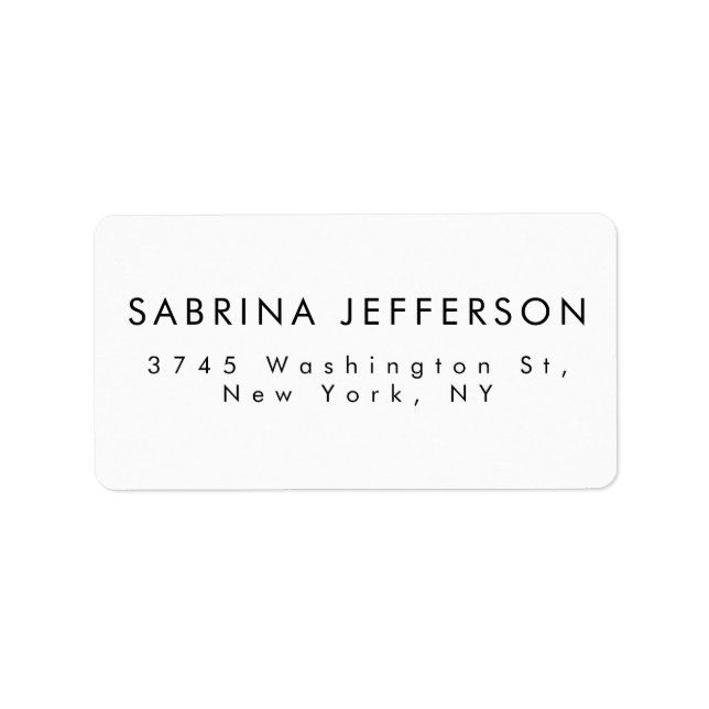 Unique Elegant Plain Simple Minimalist Label (Front)