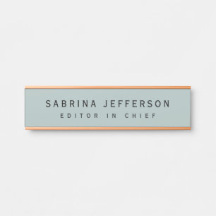 Unique Elegant Plain Simple Minimalist Light Blue Door Sign