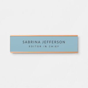 Unique Elegant Plain Simple Minimalist Light Blue Door Sign
