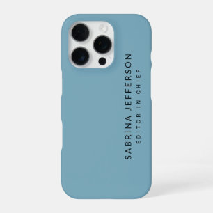 Unique Elegant Plain Simple Minimalist Light Blue iPhone 16 Pro Case