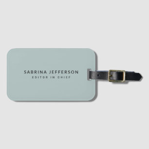 Unique Elegant Plain Simple Minimalist Light Blue Luggage Tag