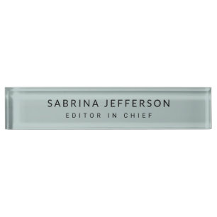 Unique Elegant Plain Simple Minimalist Light Blue Nameplate
