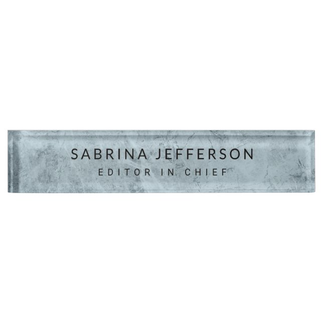 Unique Elegant Plain Simple Minimalist Light Blue Nameplate (Front)