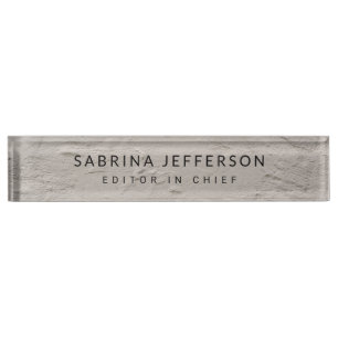 Unique Elegant Plain Simple Minimalist Nameplate