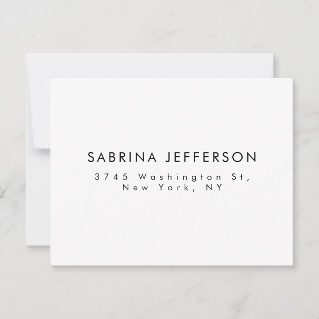 Unique Elegant Plain Simple Minimalist RSVP Card (Front)